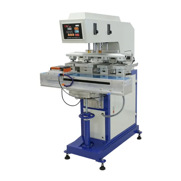 Four Color Pad Printer With Conveyor For Cosmetics